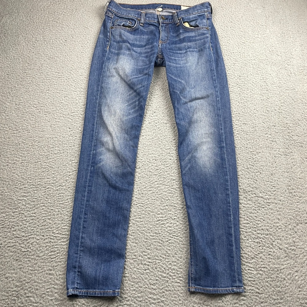 RAG & BONE The Dre Jeans Womens 25 Blue Stoke Ankle Skinny Denim Low Rise